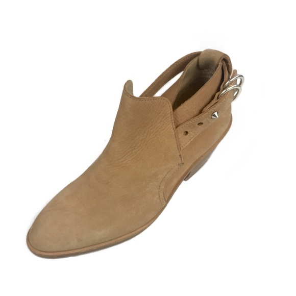 Rag & Bone Sullivan Tan Nubuck Buckle Booties Sz 5 - Picture 4 of 8
